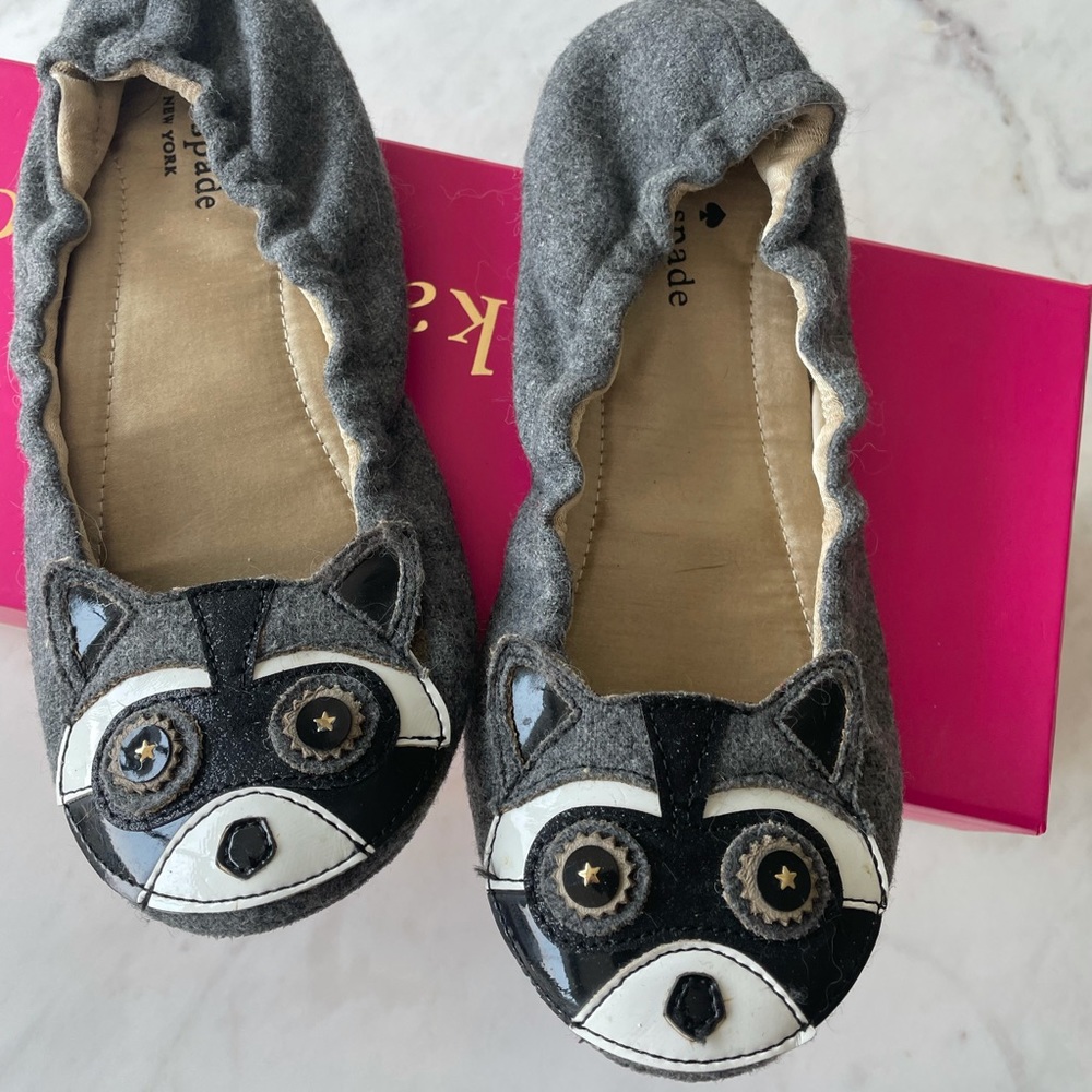 Kate spade Raccoon slippers size 5